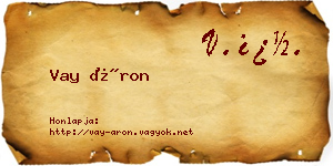 Vay Áron névjegykártya